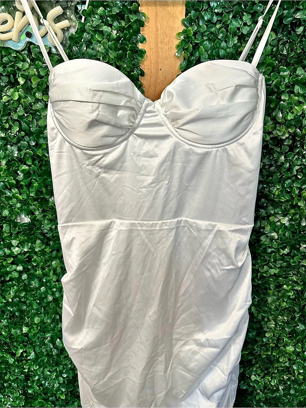 White Satin Bustier Maxi Dress